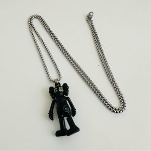 KAWS SESAME STREET Black Fashion Figure Pendant Necklace